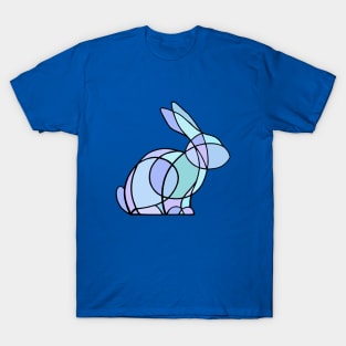 Blue stained glass rabbit T-Shirt